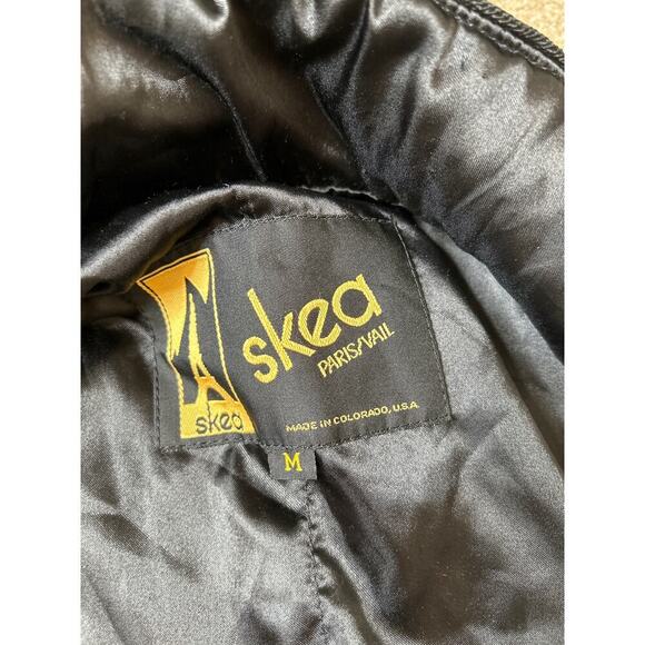 Skea Paris Vail vest velour velvet embroidered flowers black Vintage Unique SZ M - Picture 6 of 12